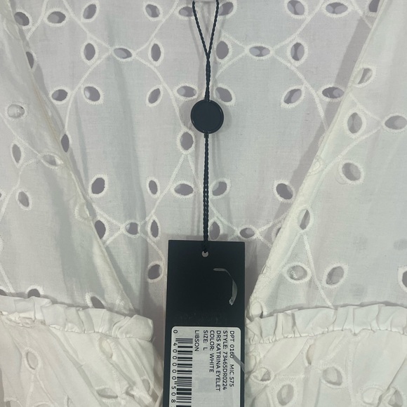 Gianni Bini Katrina White Eyelet Dress Large Lined Cotton NWT $169 - Picture 4 of 4